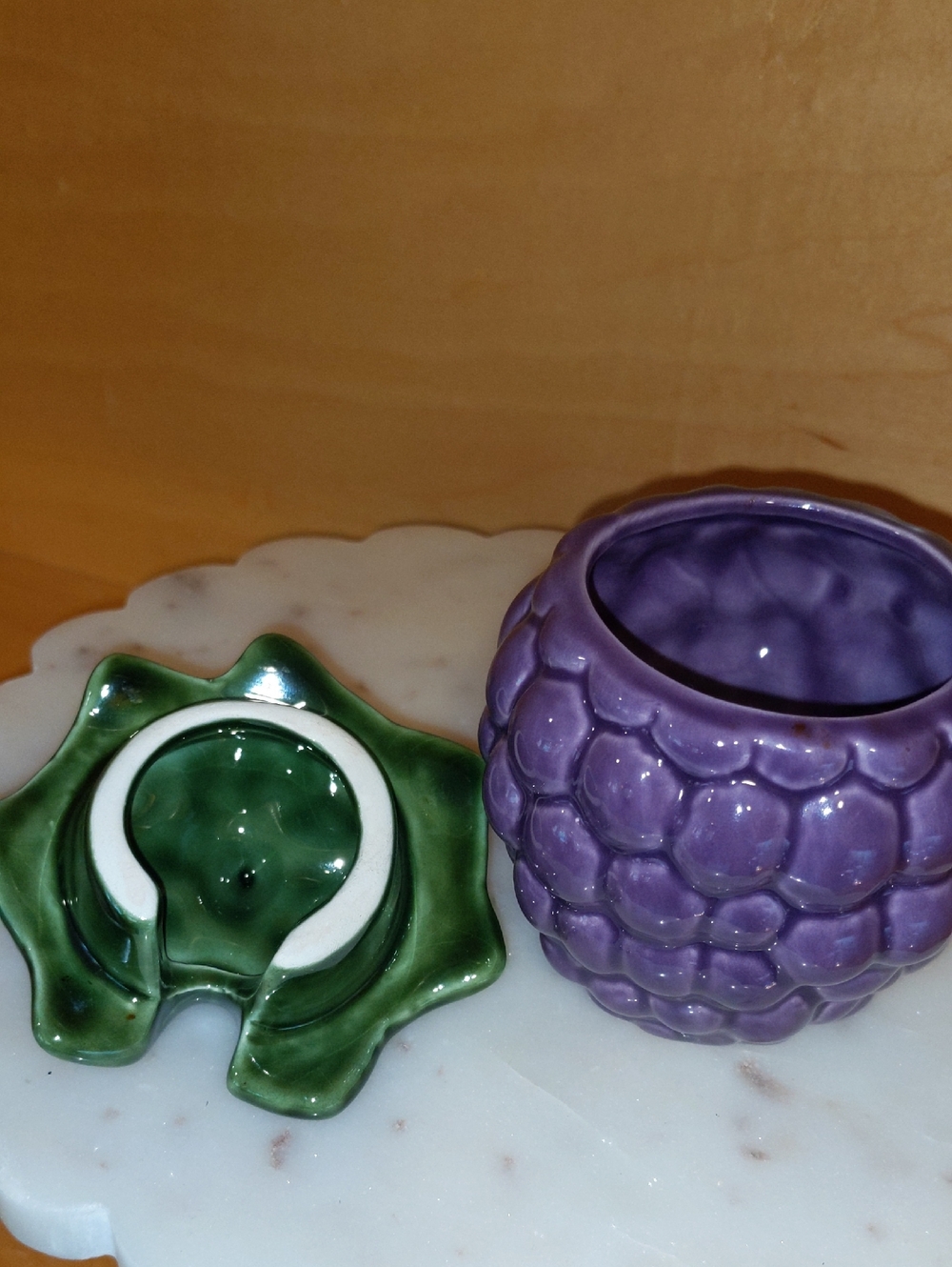 Jay Willfred Portugal Ceramic Jelly Jar Jam Grapes Lid No Spoon - Picture 5 of 7